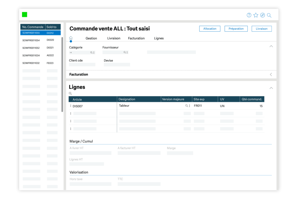 Gestion des ventes dans Sage X3