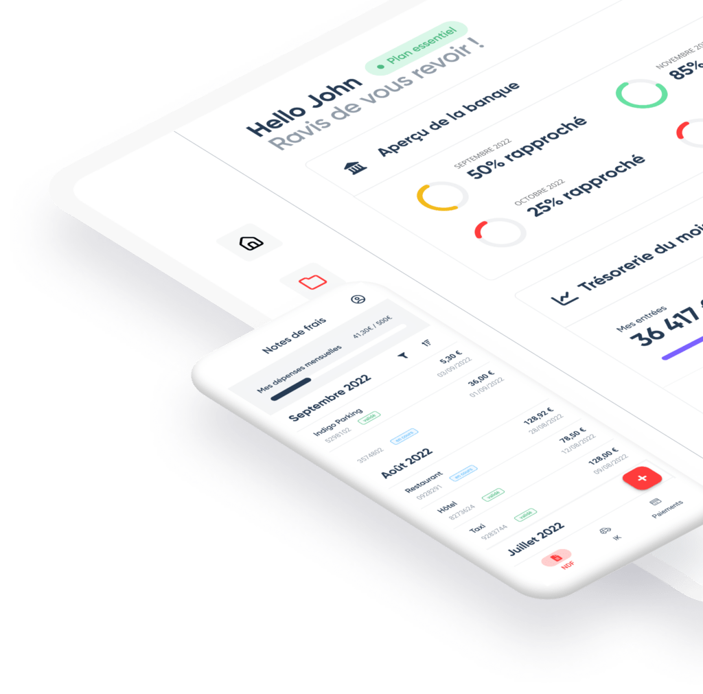 comptabilité, logiciels de comptabilité, livres comptables, réconciliation des comptes, indicateurs financiers, notes de frais, indemnités kilométriques, remboursements, devis, factures, liquidités, encaissements, décaissements