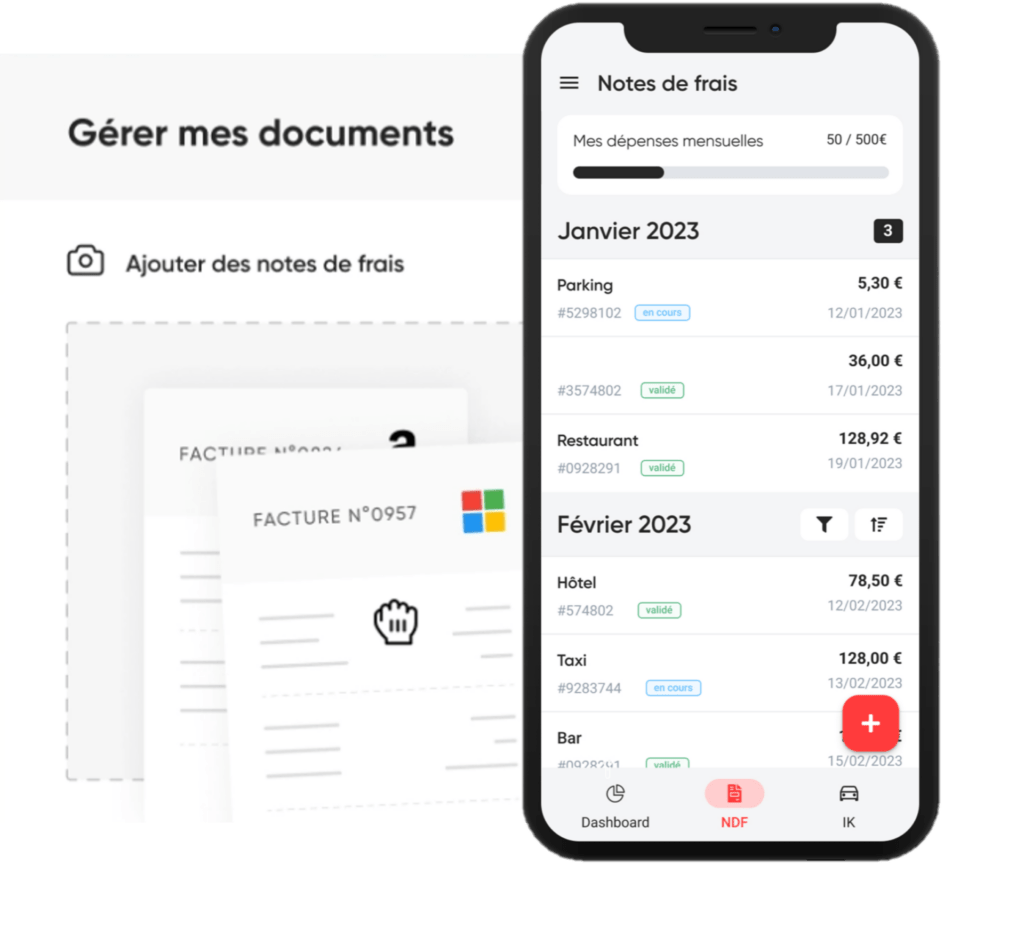 gestion notes de frais, application mobile, scanner, remboursements, , indemnités kilométriques, logiciel, comptable, finance, entreprise